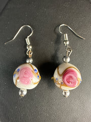 VTG. Handmade Wedding Cake Murano Earrings