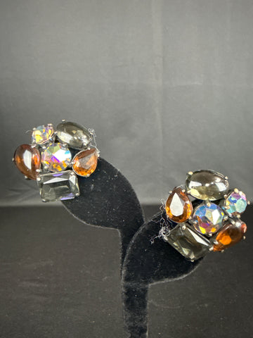 VTG. Schiaparelli Cluster Clip On Signed Earrings
